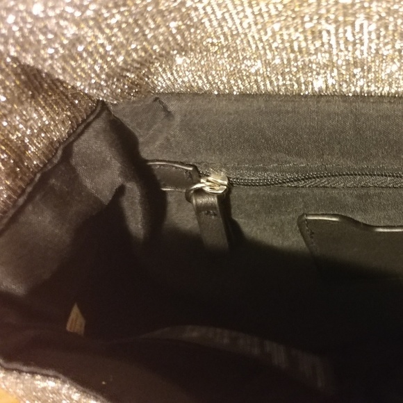 Sparkly silver clutch shimmery handbag Topshop - Picture 6 of 7